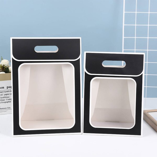 Kraft Paper Cute Gift Bags W/ Clear Window