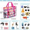 Large Mesh Nylon Beach Tote Bag w/ Pockets for Travel