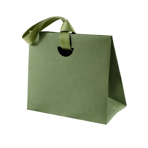 Colorful Paper Gift Tote Bags W/ Handheld Ribbon