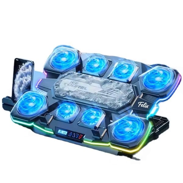 Silent RGB Laptop Cooler – Aluminum & Rapid Cooling Tech