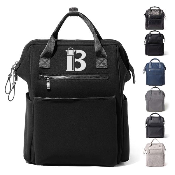 Large Capacity Polyester RFID Laptop Backpack w/ Handle