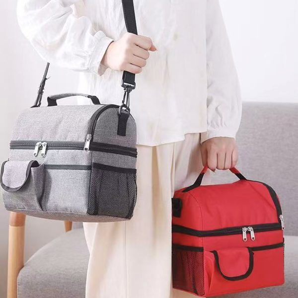 9L Double Decker Oxford Insulated Cooler Lunch Bag