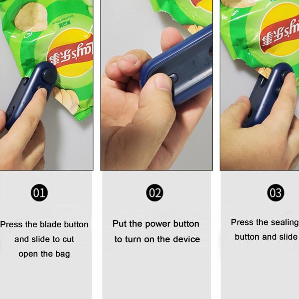 Heat Seal with Cutter Plastic On-the-go snack closure clip