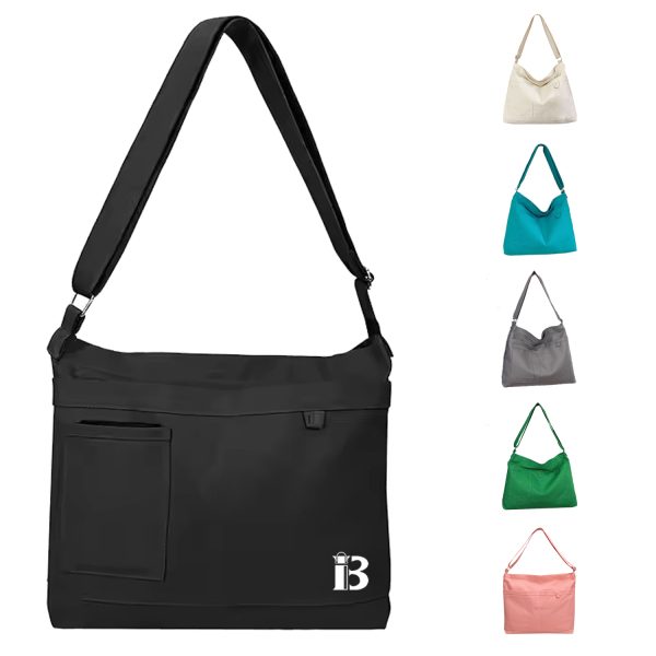 Canvas Zipper Pocket Crossbody Shoulder Bag