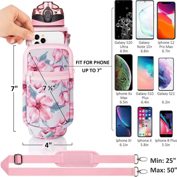 32oz Neoprene Water Bottle Sling Bag w/ Phone Pocket