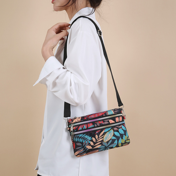 Large Capacity Printed Nylon Crossbody Bag