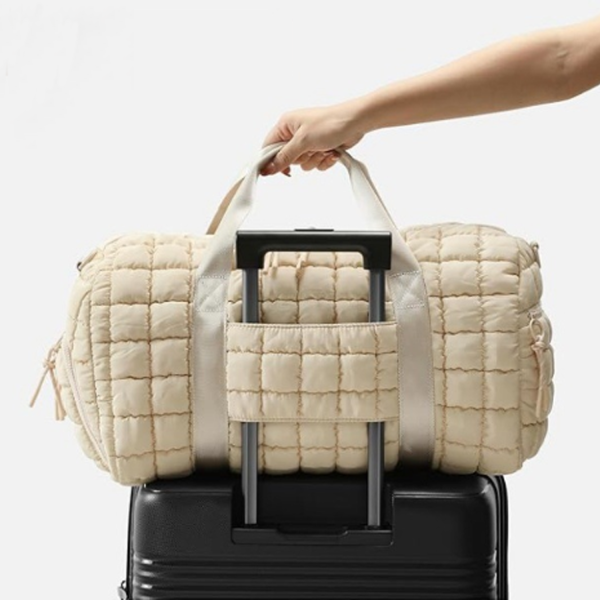 Large Capacity Quilted Puffer Gym Bag Polyester Tote