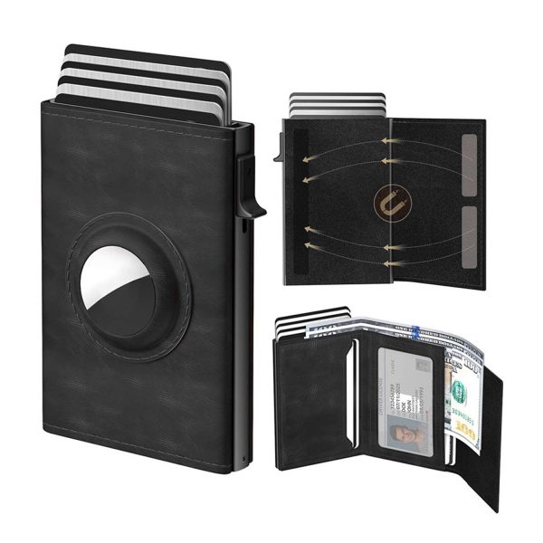Magnetic Microfiber Leather RFID Trifold Wallet
