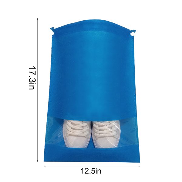 Dustproof Non Woven Drawstring Shoe Bags w/ Clear Window