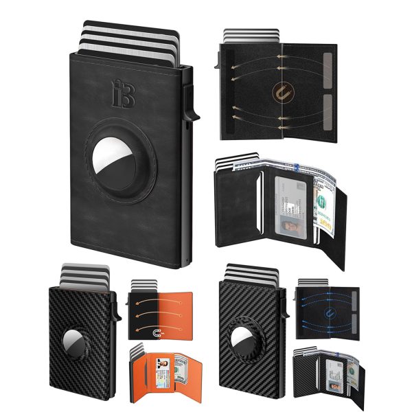 Magnetic Microfiber Leather RFID Trifold Wallet