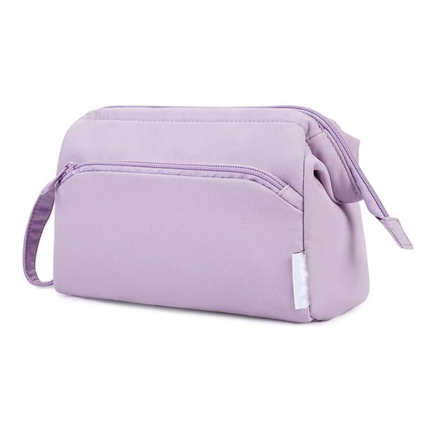 Large Capacity Wide Open Oxford Zipper Cosmetic Bag