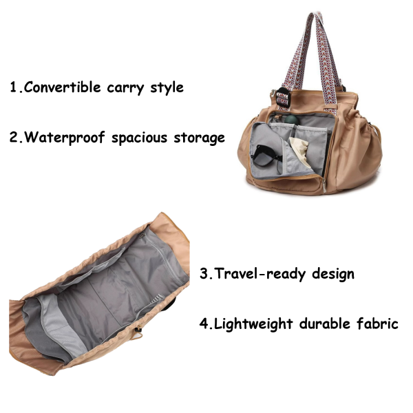 Foldable Waterproof Nylon Travel Tote Backpack