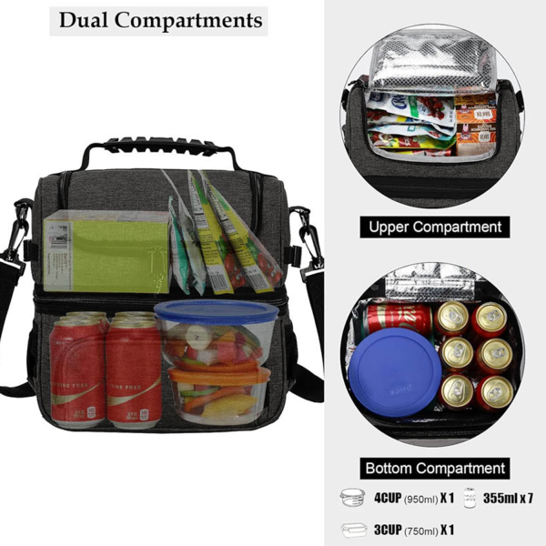 8L Double Deck Oxford Insulated Lunch Bag