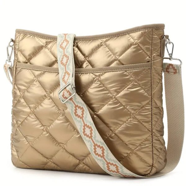 Lightweight Quilted Puffer Nylon Crossbody Bag