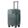 ABS USB Port Travel Suitcase w/ Cup Holder
