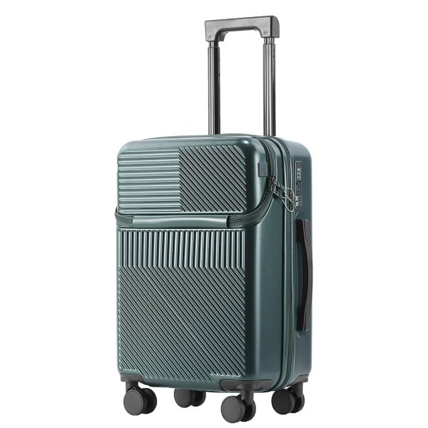 ABS USB Port Travel Suitcase w/ Cup Holder