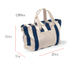 Zipper Top Large Capacity Striped Canvas Tote Bag