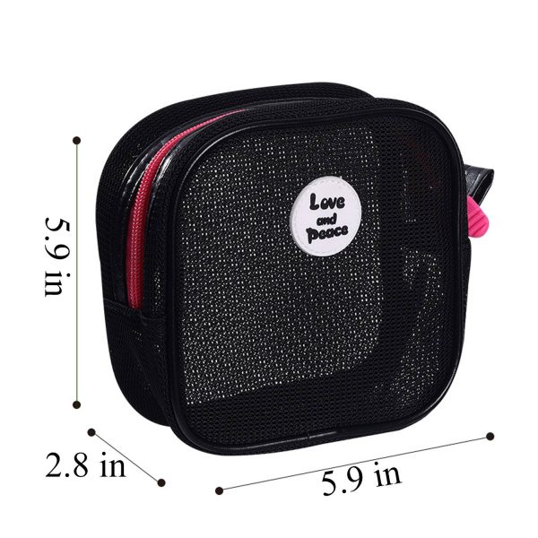 Mini Mesh Clear Zippered Toiletry Bag
