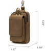 Mens Genuine Leather Mobile Phone Waist Bag