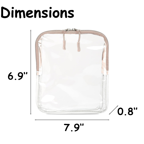 PVC Waterproof Clear Double Zipper Cosmetic Bag