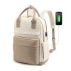 Waterproof Polyester USB Laptop Backpack w/ Luggage Strap