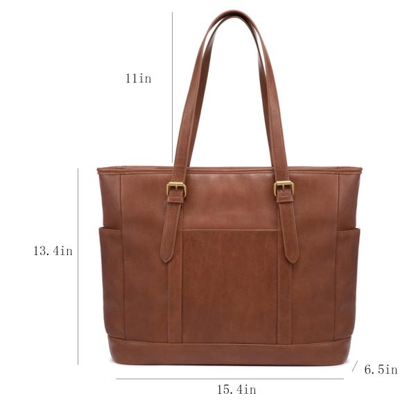 15" Waterproof PU Leather Laptop Tote bag