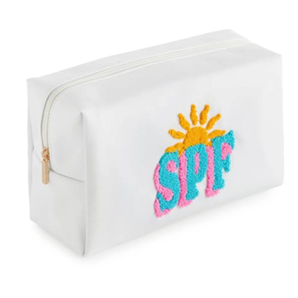 Waterproof Nylon Embroidered Letter Makeup Bag