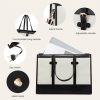 Waterproof PU Leather Laptop Tote Bag w/ Wallet