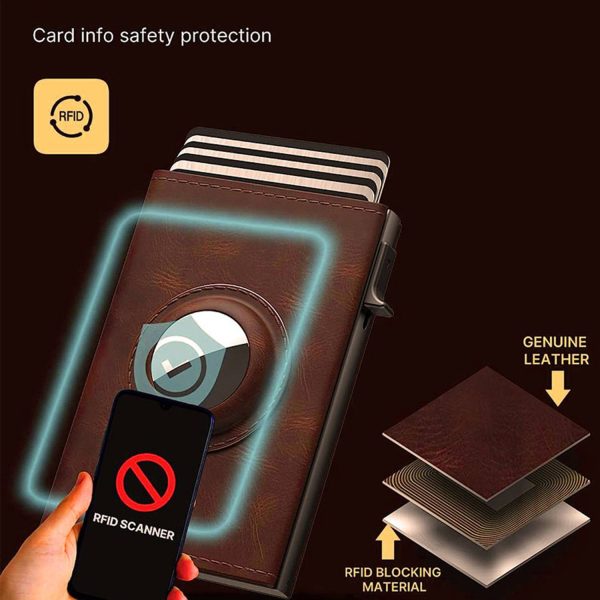 Magnetic Microfiber Leather RFID Trifold Wallet