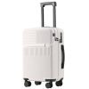 ABS USB Port Travel Suitcase w/ Cup Holder