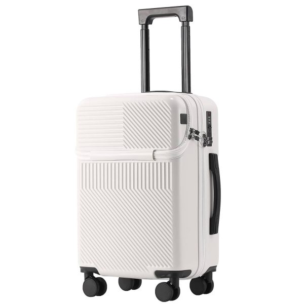 ABS USB Port Travel Suitcase w/ Cup Holder