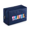 Waterproof Nylon Embroidered Letter Makeup Bag