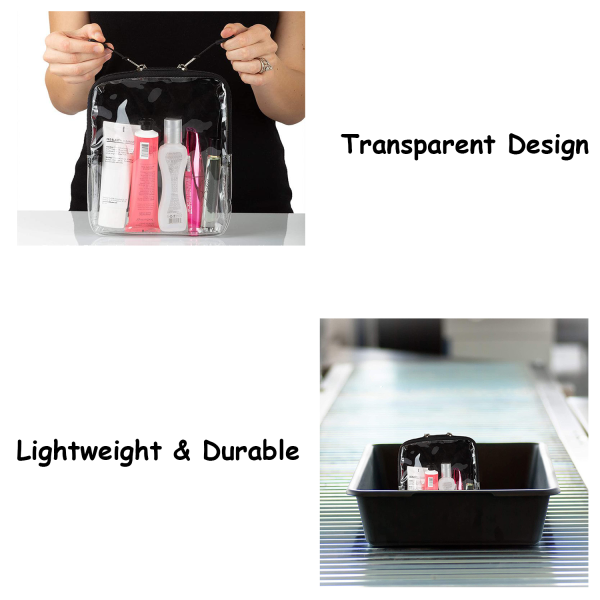 PVC Waterproof Clear Double Zipper Cosmetic Bag