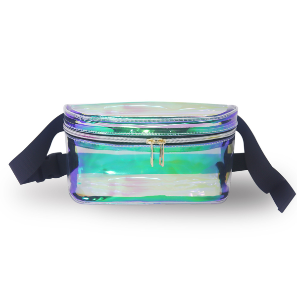 Holographic PVC Clear Waterproof Double Zipper Bag