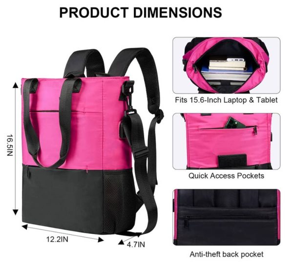 Convertible Women Laptop Water Resistant Casual Backpack