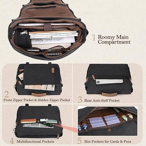 17 Inch Waterproof Canvas Laptop Crossbody Bag