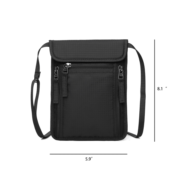 Adjustable Strap RFID Blocking Nylon Travel Organizer Bag