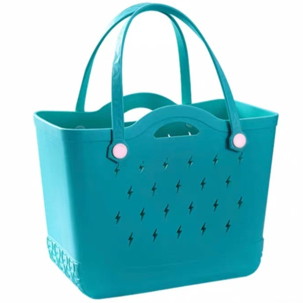 Open Top EVA Beach Tote Bag w/ Hole