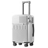 ABS USB Port Travel Suitcase w/ Cup Holder