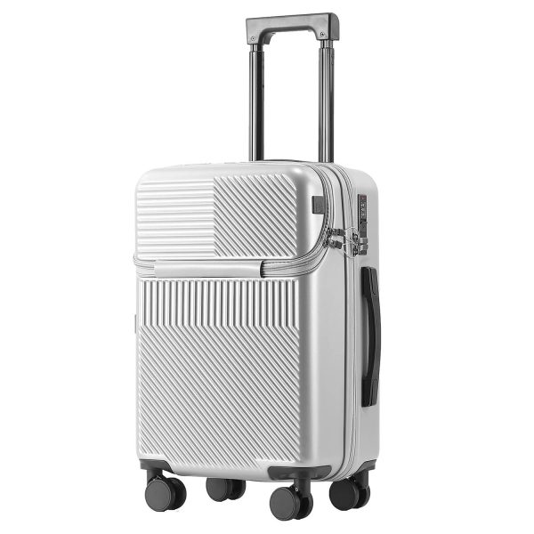 ABS USB Port Travel Suitcase w/ Cup Holder