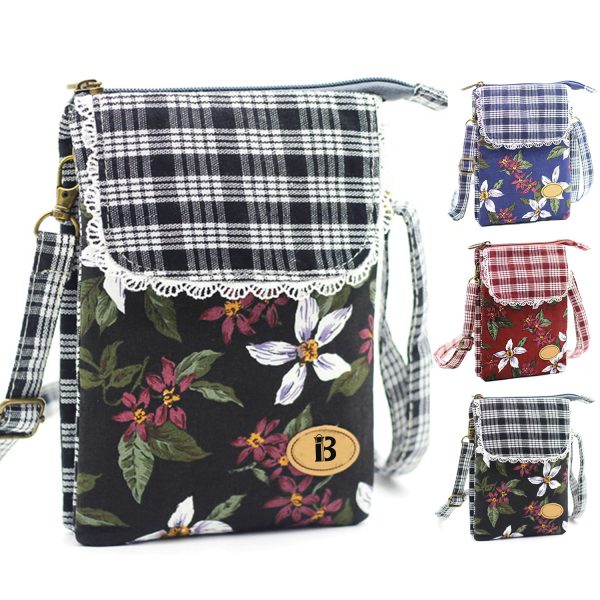 Cotton Multi Pockets Crossbody Phone Bags