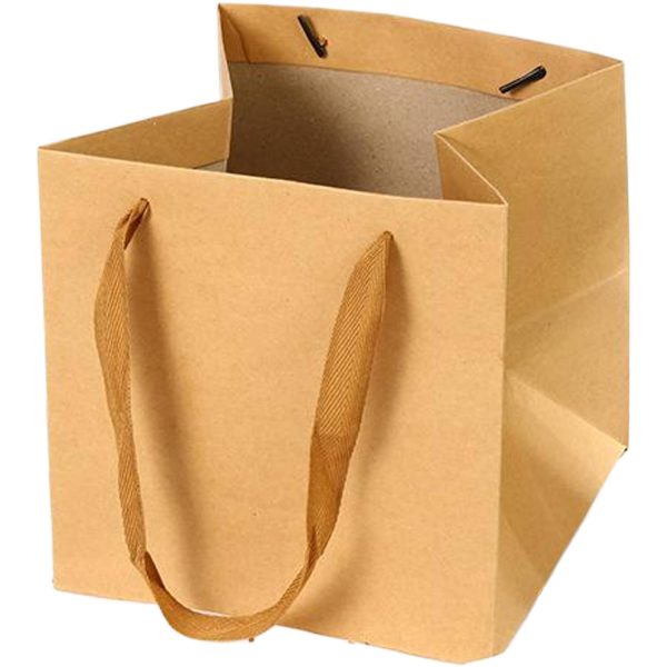 Square Gift Shopping Paper Bag w/ Handles