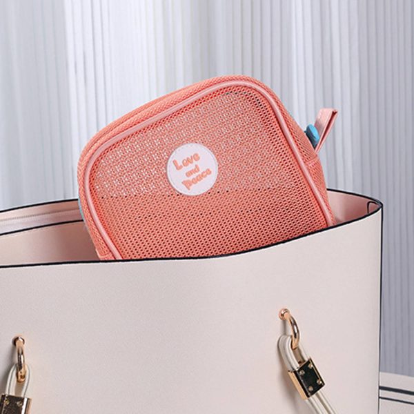 Mini Mesh Clear Zippered Toiletry Bag