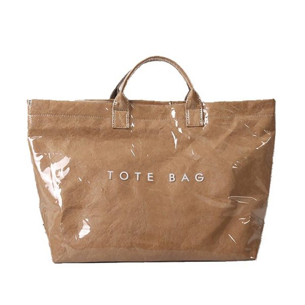 Clear PVC Cover Eco Paper Tote Bag