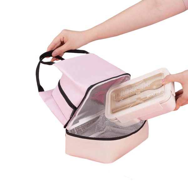 Two Tone Dual Layer Oxford Insulated Lunch Bag