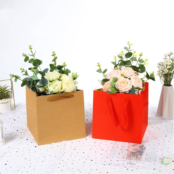 Square Gift Shopping Paper Bag w/ Handles