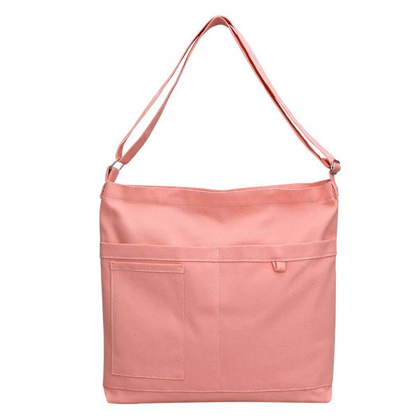 Canvas Zipper Pocket Crossbody Shoulder Bag