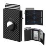 Magnetic Microfiber Leather RFID Trifold Wallet