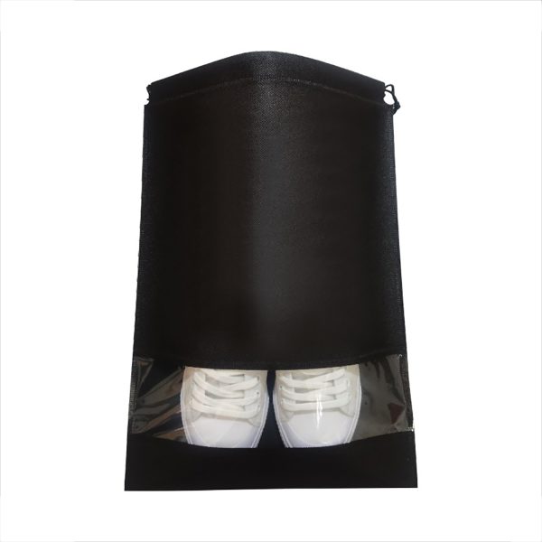Dustproof Non Woven Drawstring Shoe Bags w/ Clear Window