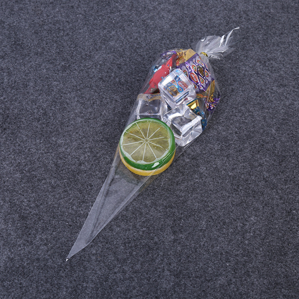 100PCS Clear Cone Shaped Plastic Treat Bags